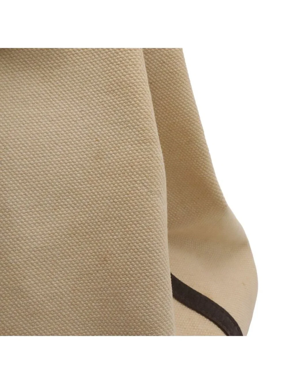 Hermes Petite Ceinture MM Tote Canvas Leather Ivory Dark Brown